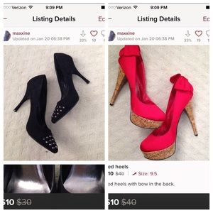 Black suede heels bundle with red heels