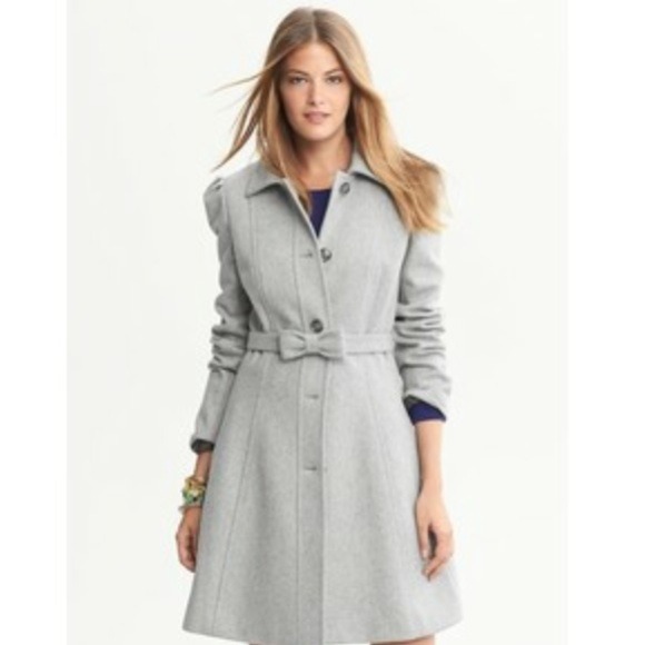 Banana Republic Grey Wool Coat on Sale 