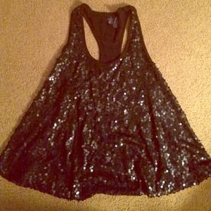 Black sequin swing tank