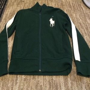 Hunter green men's polo hoodie