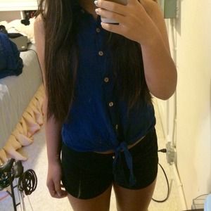 Navy Blue sleeveless button up