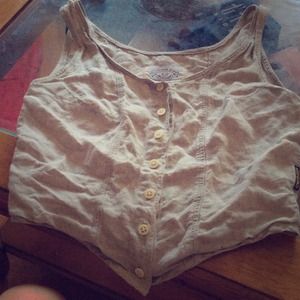 Linen Giorgio Armani cropped top