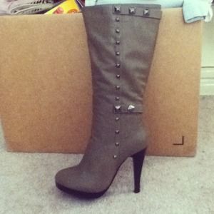 Tan studded boots