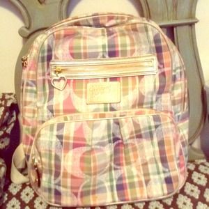 Coach Plaid Backpack-available
