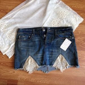 NWT Free People Denim Jean Mini Skirt