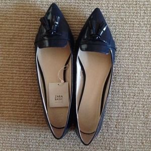 Navy Blue Zara flats
