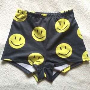 70's style Smiley face high wasted shorts