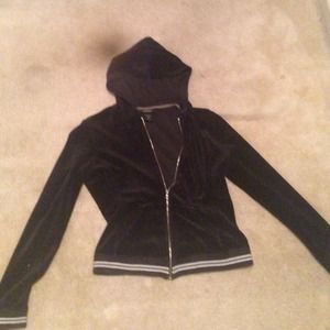 Express black velour track jacket/zip up hoodie