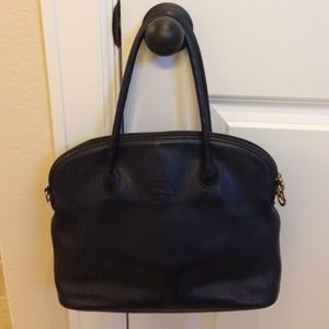 Real leather navy blue Longchamp handbag!