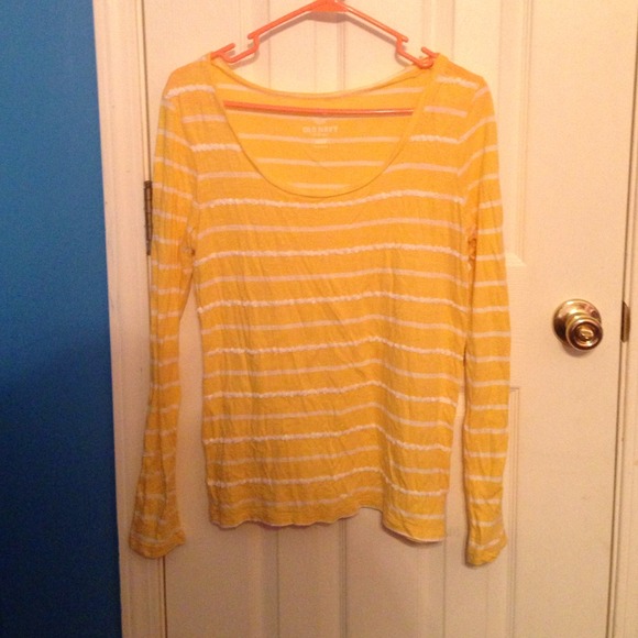 yellow and white striped long sleeve!