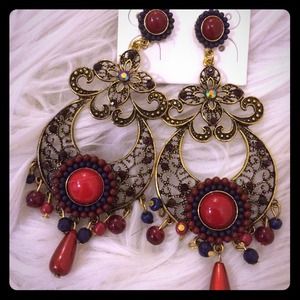 Gorgeous ox blood color earrings