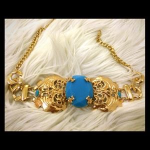 Blue and gold choker