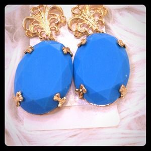 Blue gold earrings
