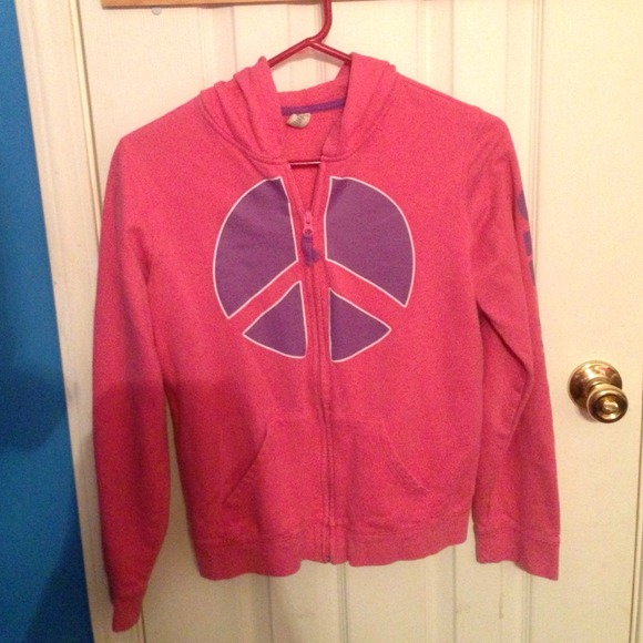 a pink & purple old navy zip up jacket.
