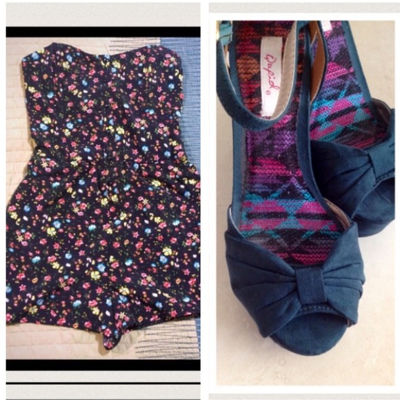 BUNDLE for @nicoleboo. Romper + Wedge Heels!