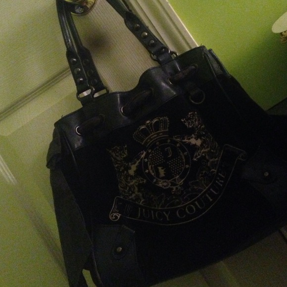 Dark/navy blue velour juicy couture bag