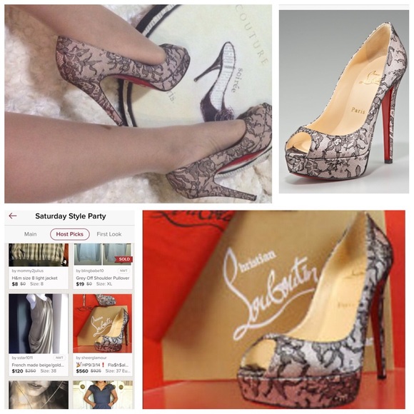 3⃣XHP9/3&9/13 CL Lace Peep Toe Heels Posh Shoes - Picture 2 of 4