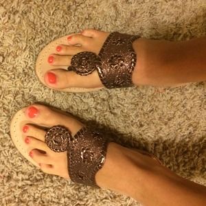 Glittery bronze/brown Jack Rogers