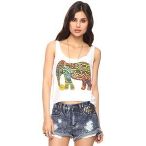 Tribal elephant tank top