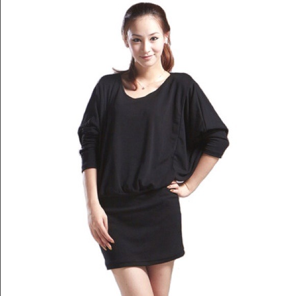 Free style black long sleeve dress