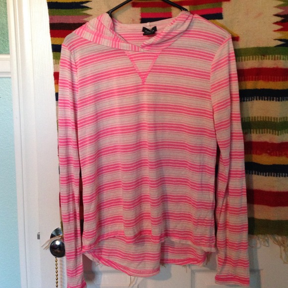 Hot pink stripped long sleeve/thin sweater