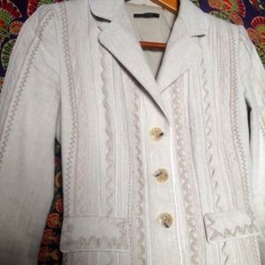 Elie Tahari zig-zag embroidered blazer