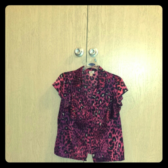 Pink and Black Leopard print shirt