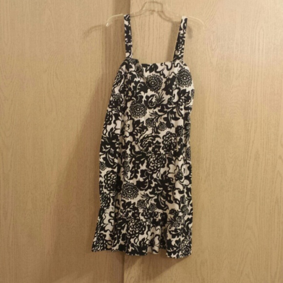 Black & White Dress with Flowers