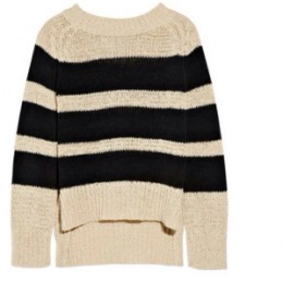 🔴SOLD🔴A.L.C. Cream & Black Cotton Rugby Sweater - Picture 2 of 4