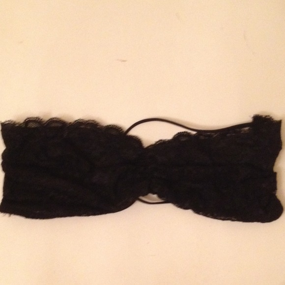 Free people Black lace bandeau