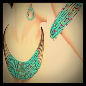 Necklace earring and bracelet set