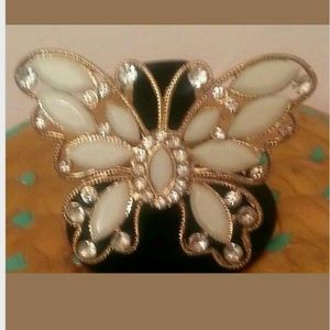 Bebe White Butterfly Large Ring!