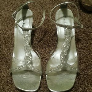 Sparkly Silver Formal Heels