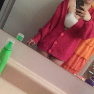 AMAZING HOT PINK OVERSIZED SWEATER!