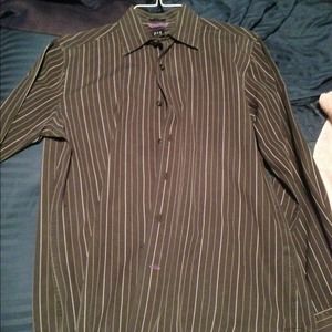Black and white striped Gap dress shirt