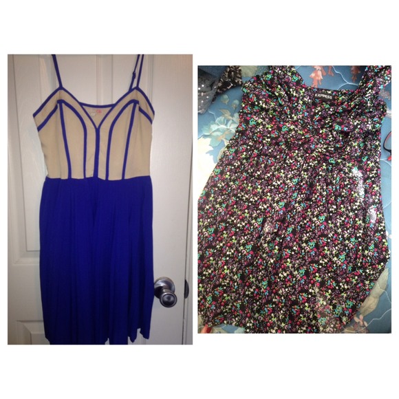 Blue & white dress / express tank top