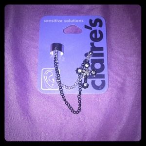 Ear cuff and cross earring