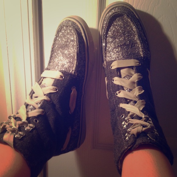 High top glitter sperrys