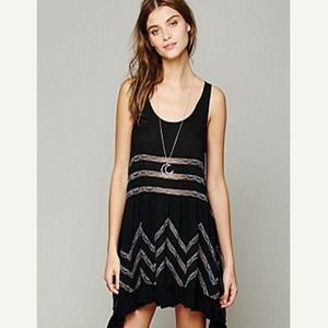 Free people black Lace Trapeze Slip.