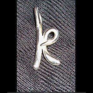Sterling silver "k" pendant