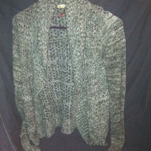 Black and white knit cardigan