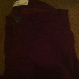 Burgundy skinny jeans