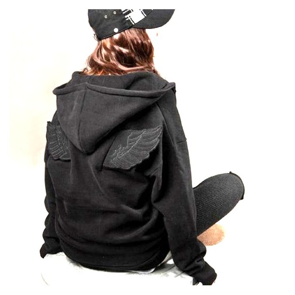 Jackets & Blazers - ANGEL WINGS Zippered sweatshirt hoodie