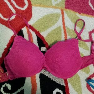 Victorias Secret Fushia lace bra