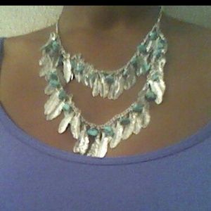 NWOT Silver/Turquoise Layered Necklace