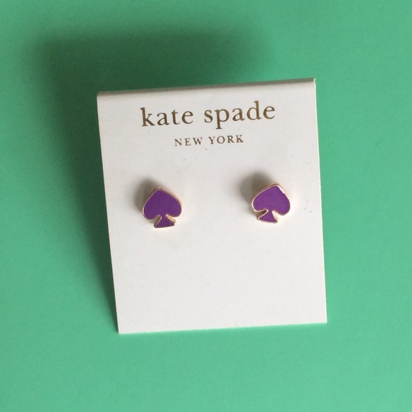 ❌SOLD❌ Kate Spade New York Purple Spade StudS - Picture 2 of 3