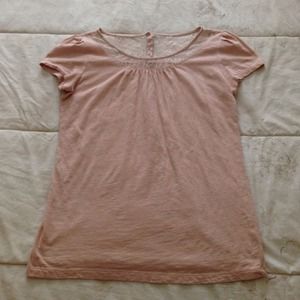 LOFT top with lace crew neck