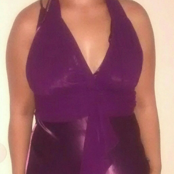 purple prom dress.