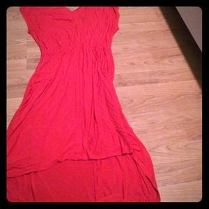 Red high-low dress