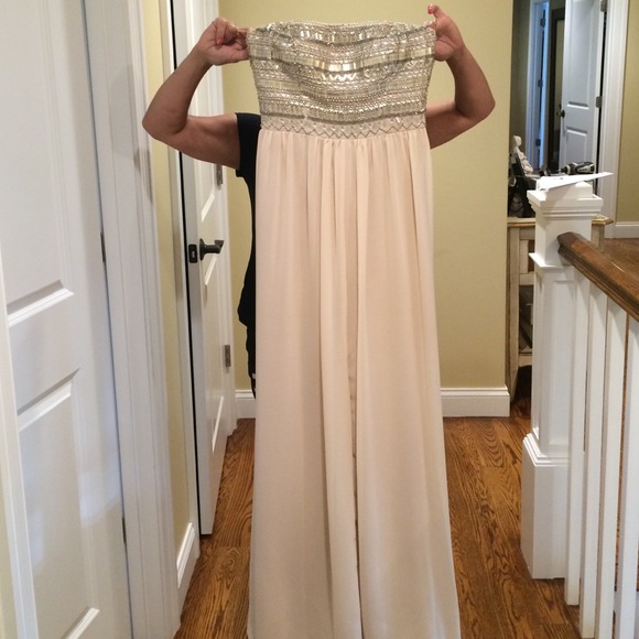 Aidan Mattox strapless beaded gown